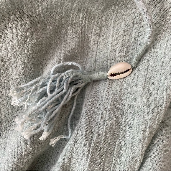 Free People Seafoam Green Blue Crochet Trapeze Asymetrical Mini Dress XS - Picture 4 of 13